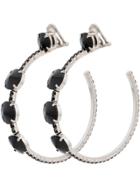 Miu Miu Black Crystal Oversize Hoop Earrings