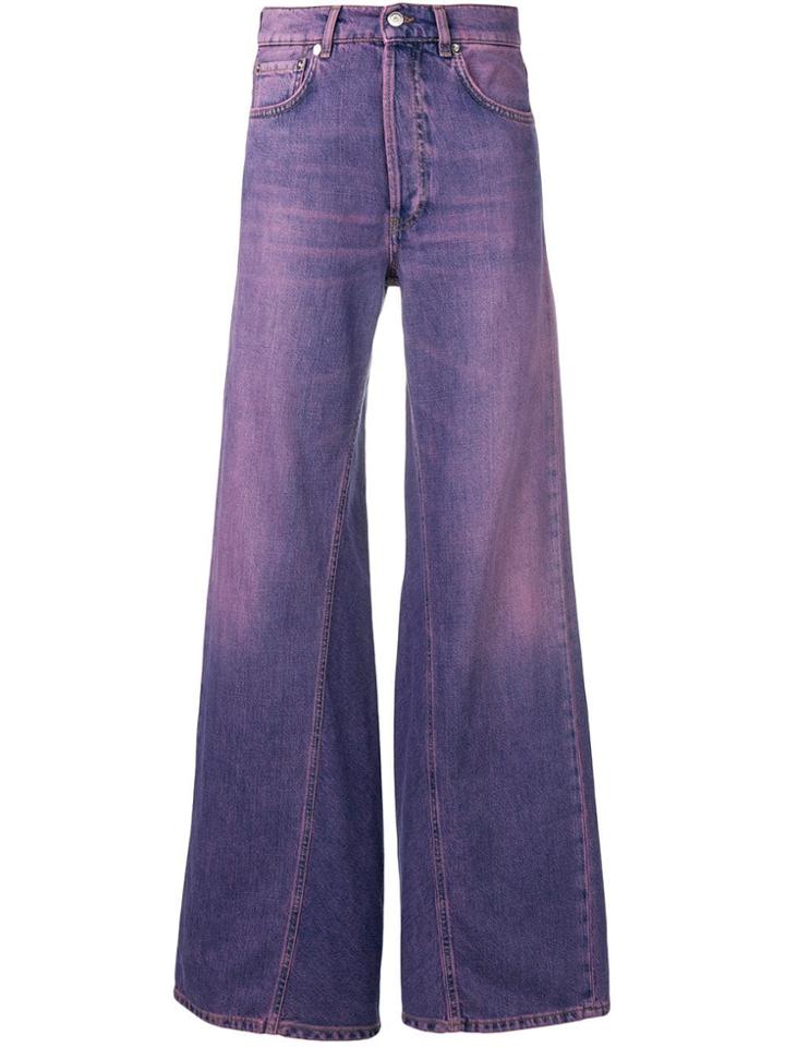 Ganni Two-tone Wide Leg Jeans - Pink & Purple