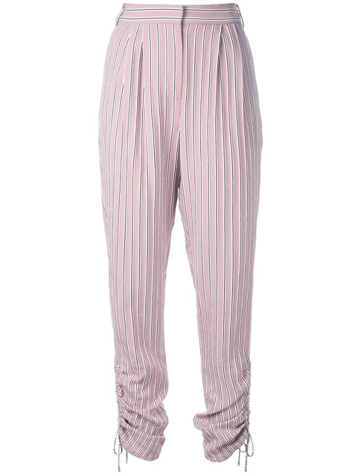 Tibi Shirred Straight Leg Trousers - Pink