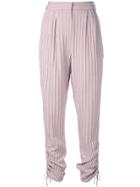 Tibi Shirred Straight Leg Trousers - Pink