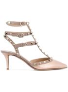 Valentino Garavani Rockstud Ankle Strap Pumps - Metallic