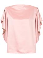 Pose Arazzi Ruffled Sleeve Top - Pink & Purple