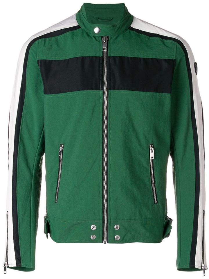 Diesel Colour Block Biker Jacket - Green