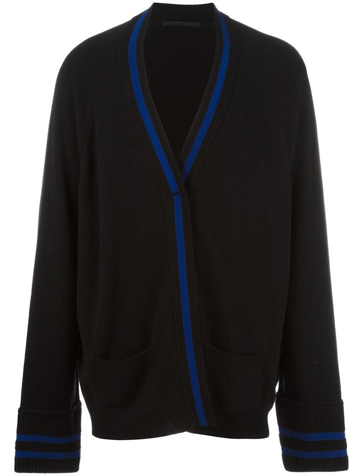 Haider Ackermann Stripe Detail Open Cardigan, Men's, Size: Xs, Black, Wool/cashmere