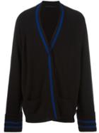 Haider Ackermann Stripe Detail Open Cardigan, Men's, Size: Xs, Black, Wool/cashmere