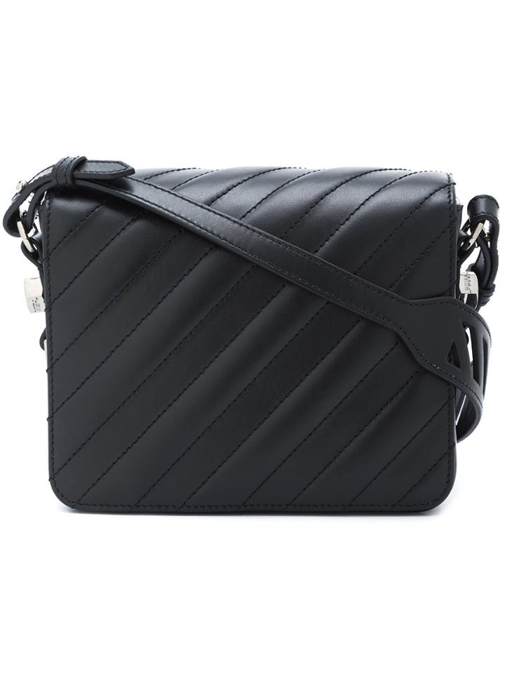 Off-white Padded Binder Clip Bag - Black