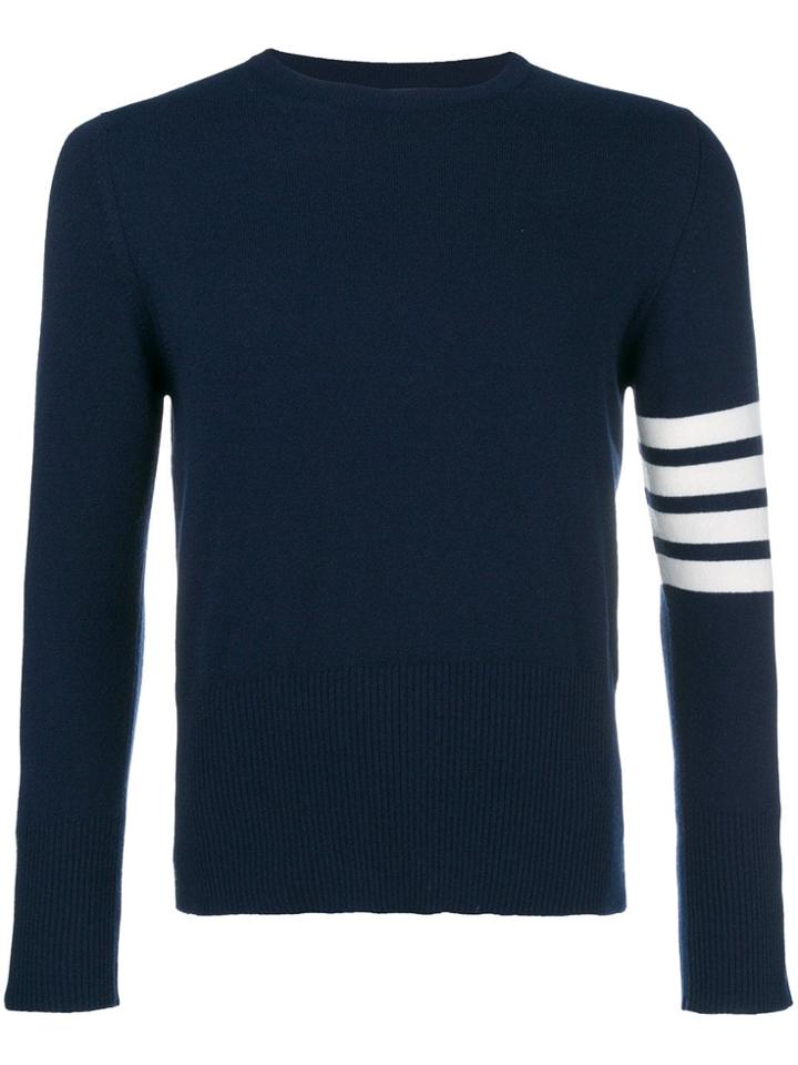 Thom Browne Striped Sleeve Jumper - Blue