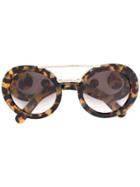 Prada Eyewear Baroque Frame Sunglasses - Brown