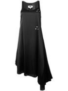 Mm6 Maison Margiela - Asymmetric Dress - Women - Cotton/viscose - 42, Black, Cotton/viscose