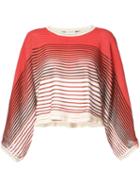 Sonia Rykiel - Striped Cropped Sweater - Women - Cotton/viscose - S, Red, Cotton/viscose