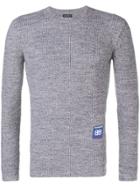 Balenciaga Jersey Panel Ribbed Sweater - Grey
