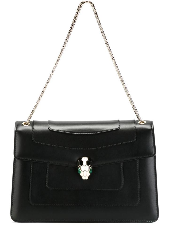 Bulgari 'serpenti Forever' Shoulder Bag, Women's, Black, Calf Leather