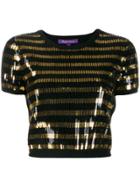 Ralph Lauren Striped Sequined Top - Black