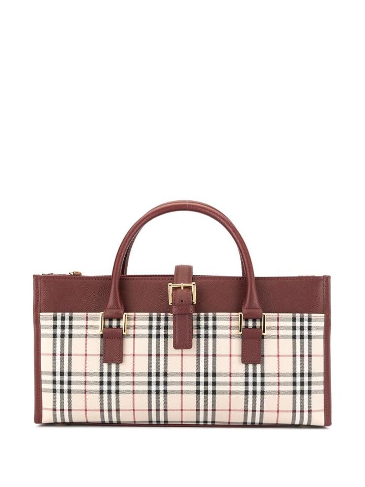 Burberry Pre-owned Checked Contrast Trim Handbag - Red
