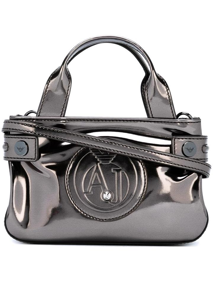 Armani Jeans Metallic (grey) Mini Tote, Women's