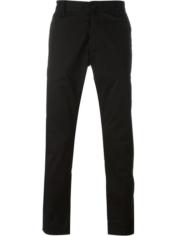 Armani Jeans Slim-fit Trousers, Men's, Size: 52, Black, Cotton/spandex/elastane