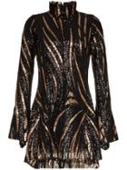 Halpern Fitted Sequin Embellished Mini Dress - Black