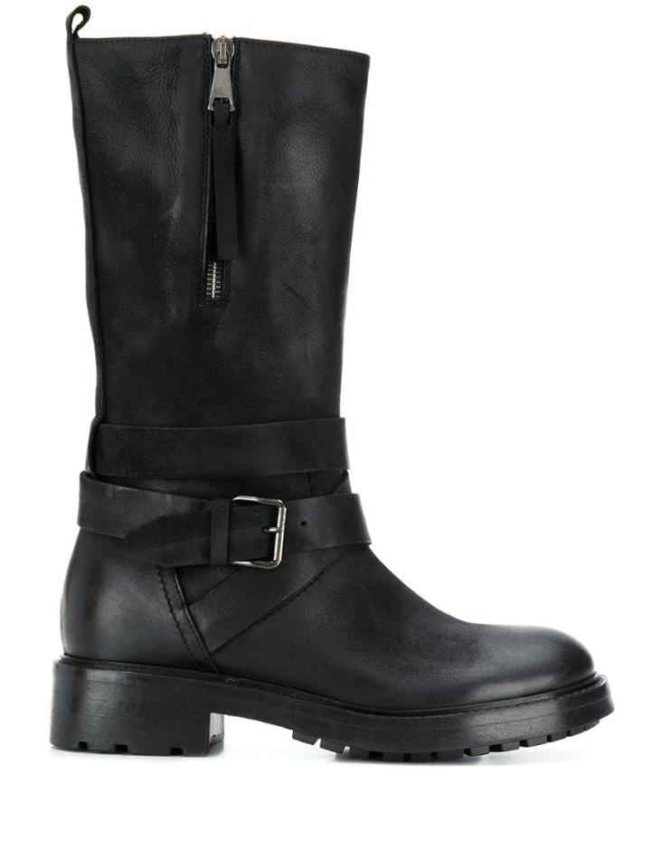 Strategia Zip-up Mid-calf Boots - Black