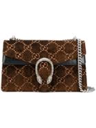 Gucci Dionysus Gg Velvet Small Shoulder Bag - Brown