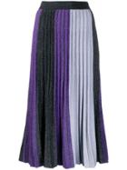 Derek Lam 10 Crosby Colourblock Pleated Midi Skirt - Purple