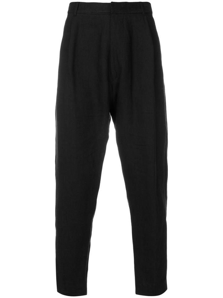 Ann Demeulemeester Grise High Waisted Cropped Trousers - Black