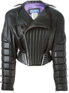 Thierry Mugler Vintage Leather Padded Bomber Jacket