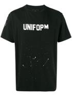Uniform Experiment Paint Splatter Printed T-shirt - Black