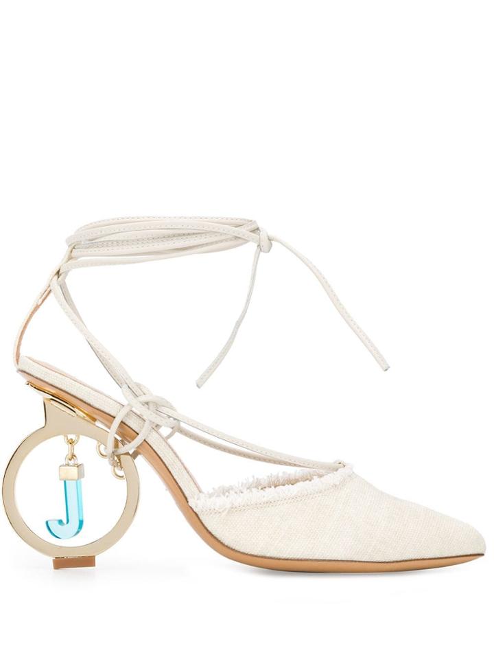 Jacquemus Logo Charm Pumps - Neutrals