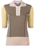 Carven Knitted Polo Top - Brown
