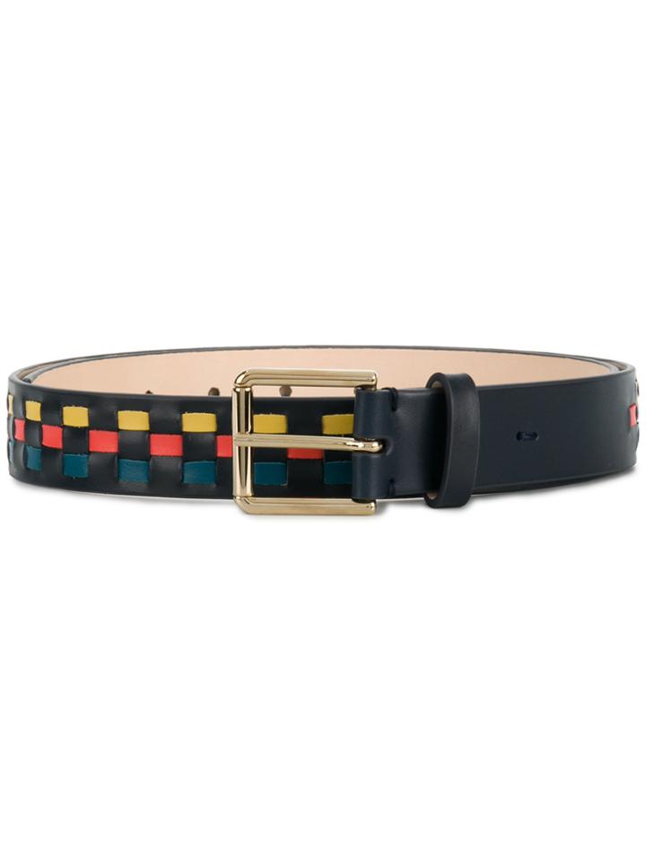 Paul Smith Woven Check Belt - Blue