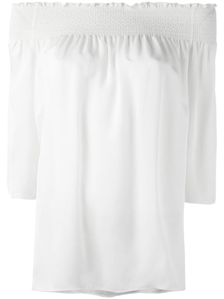 Theory Pleated Detail Blouse, Women's, Size: Xs, White, Silk