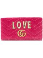 Gucci Gg Marmont Wallet - Pink & Purple