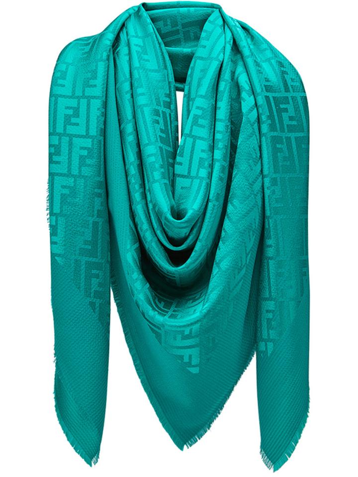 Fendi Monogram Print Scarf - Green