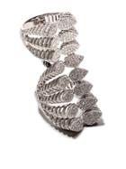 As29 18kt White Gold Spine Diamond Eight Branches Ring - Silver
