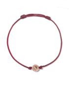 Shamballa Jewels 18kt Rose Gold & Diamond Orb Charm Bracelet - Red