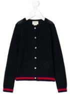 Gucci Kids Buttoned Cardigan, Size: 6 Yrs, Blue