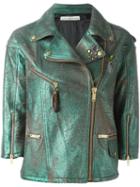 Golden Goose Deluxe Brand 'road' Biker Jacket, Women's, Size: Medium, Green, Sheep Skin/shearling/viscose/cupro/cotton