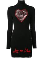 Philipp Plein - Love Me Plein Dress - Women - Polyester/viscose - Xl, Black, Polyester/viscose