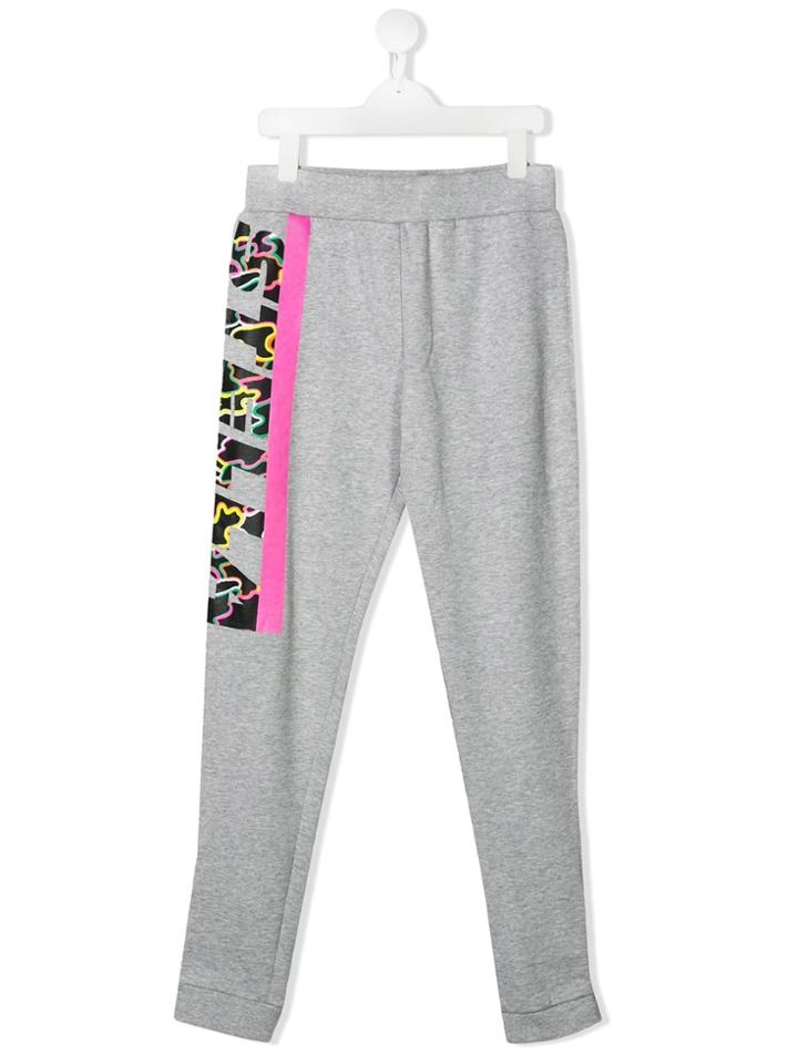 Stella Mccartney Kids Teen Logo Printed Track Trousers - Grey