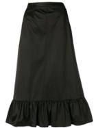 Yves Saint Laurent Vintage Ruched Hem Skirt - Black