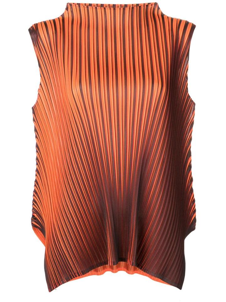 Pleats Please By Issey Miyake Pleated Blouse - Orange