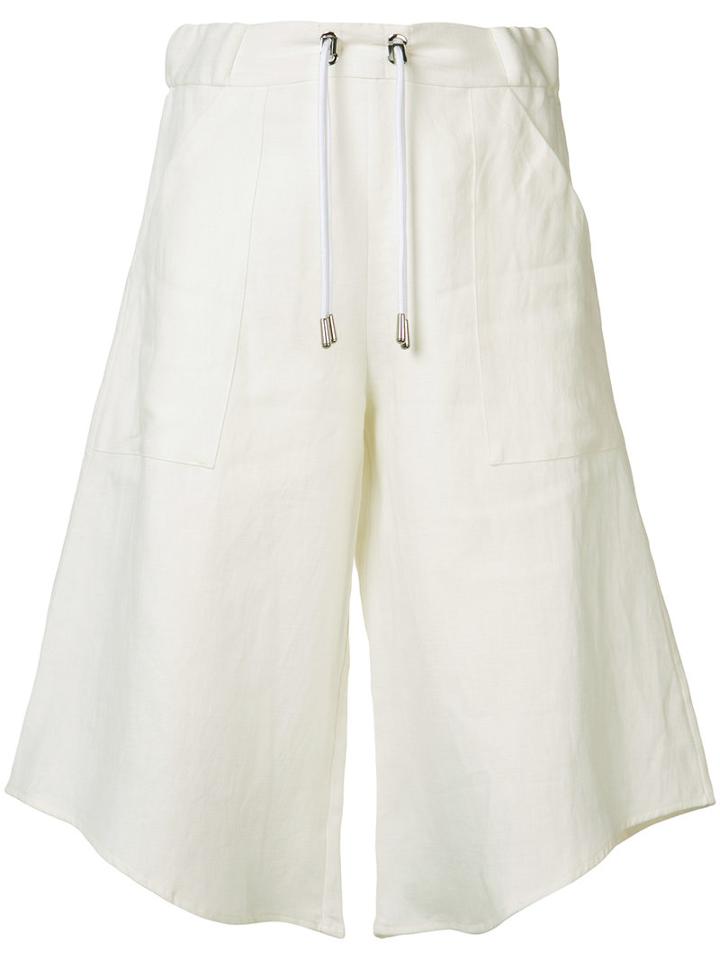 Wanda Nylon - Melody Cropped Trousers - Women - Cotton/linen/flax - 36, White, Cotton/linen/flax