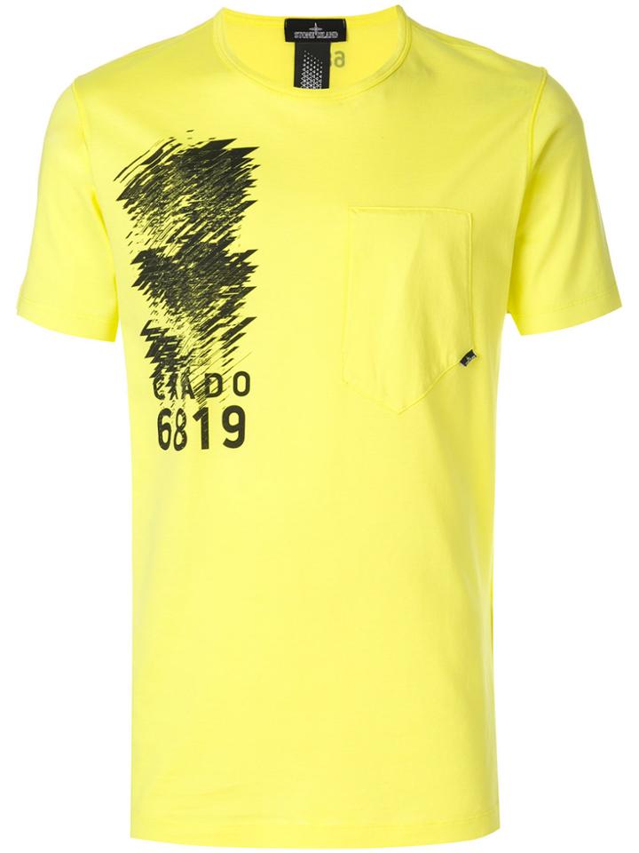 Stone Island Shadow Project Pocket Crew Neck T-shirt - Yellow & Orange