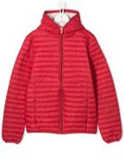 Save The Duck Kids Teen Quilted Hooded Jacket - Red