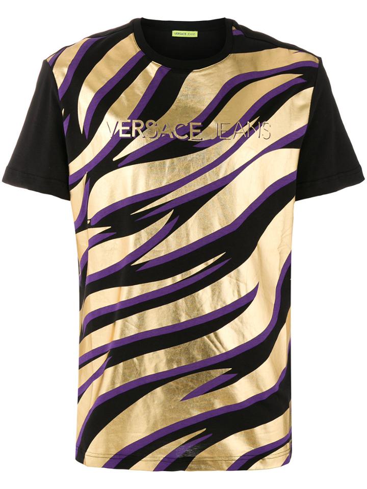 Versace Jeans Tiger Print T-shirt - Black