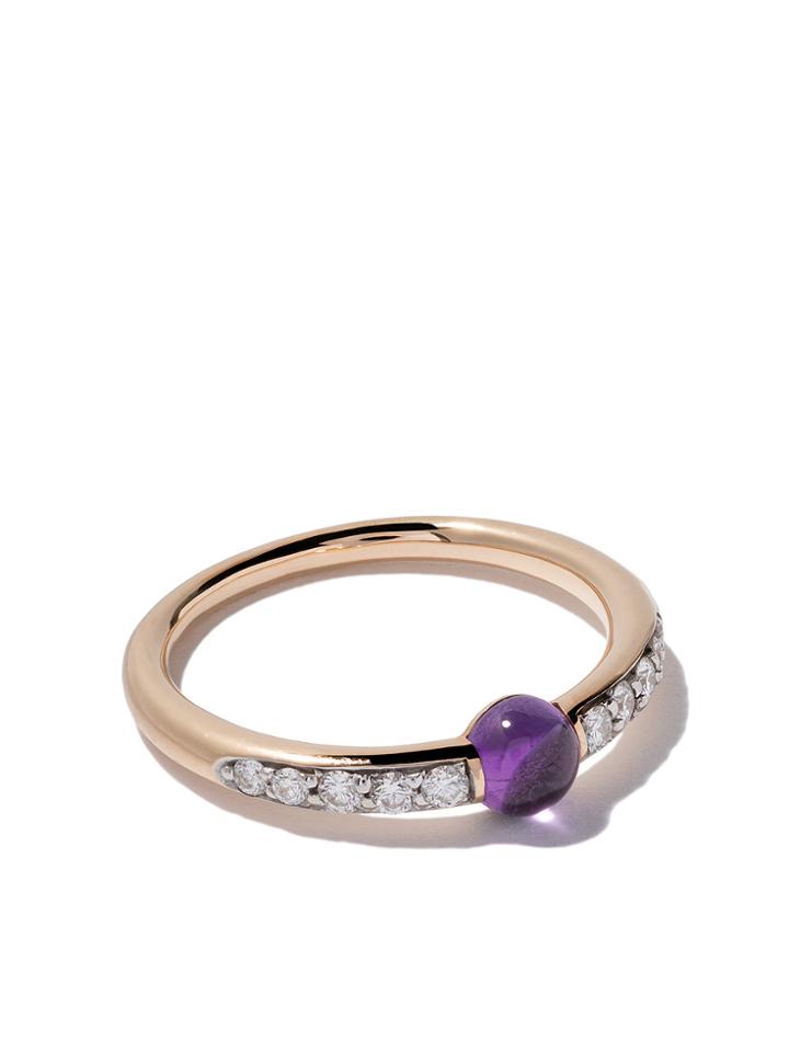 Pomellato 18kt Rose Gold M'ama Non M'ama Amethyst & Diamond Ring -