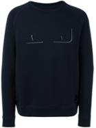 Fendi Bugs Motif Print Sweatshirt, Men's, Size: 48, Blue, Cotton