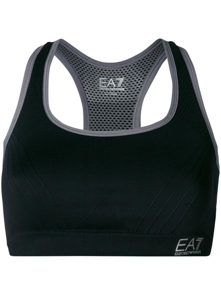 Ea7 Emporio Armani Logo Crop Top - Black