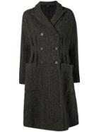 Aspesi Cinched Tweed Coat - Grey