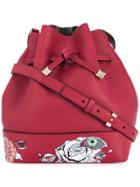 Demanumea Printed Drawstring Shoulder Bag - Red